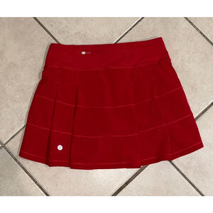 LULULEMON PACE RIVAL SKIRT/SKORT SIZE 2 TALL RED COLOR